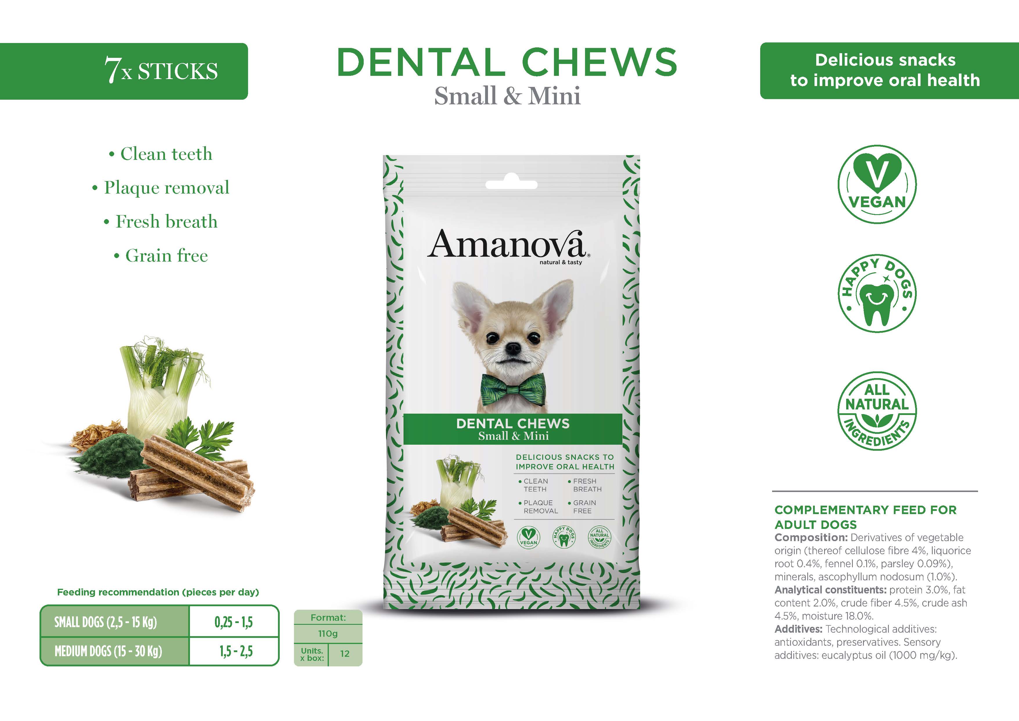 Amanova Dog Dental Chews Small & Mini 110g